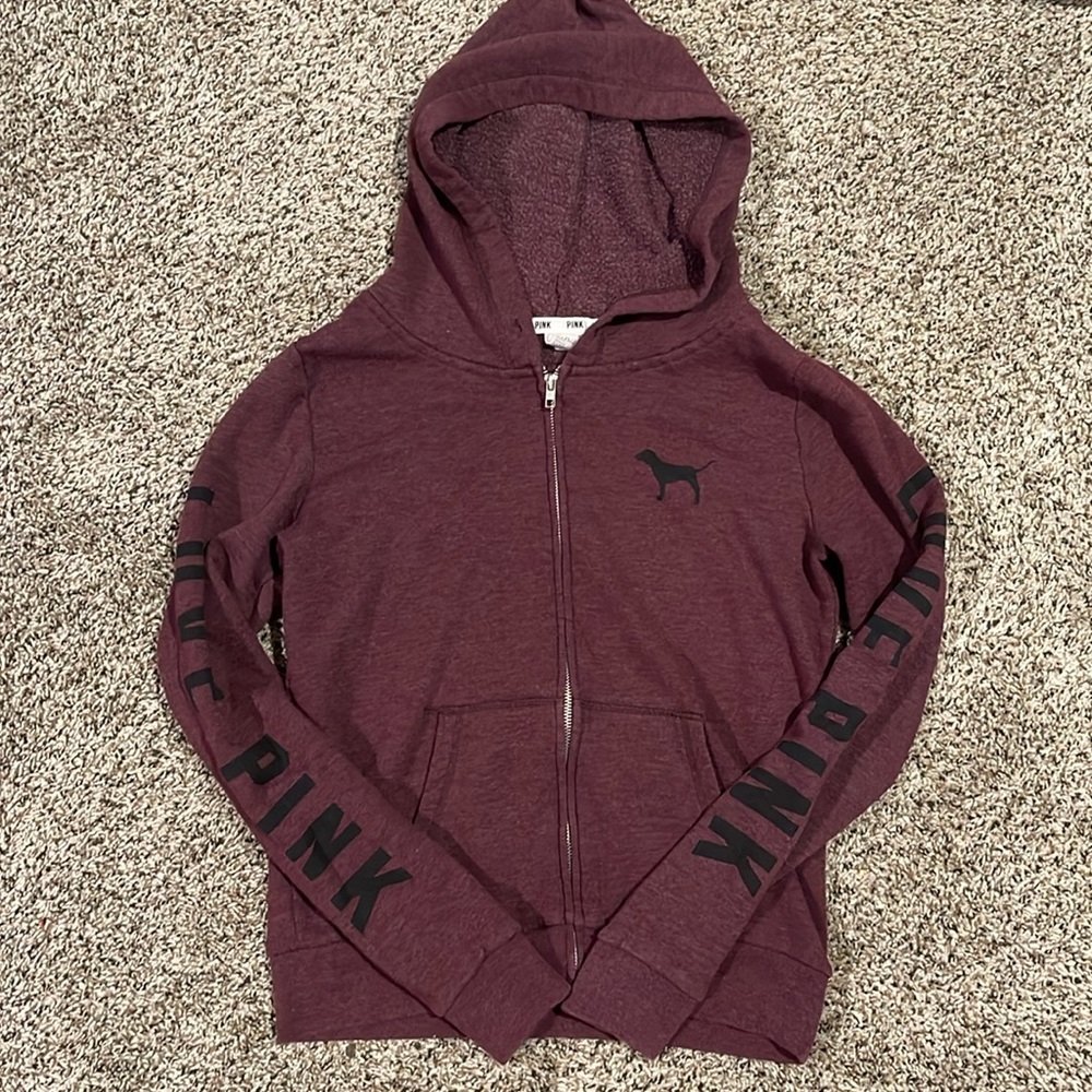 Pink maroon VS zip up hoodie